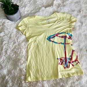 Old Navy Yellow V Neck Tee XS EUC
